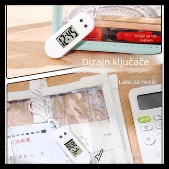 Mini digitalni sat za studente – elektronički pogon, brojčani prikaz, ovalno plastično kućište, model 38D