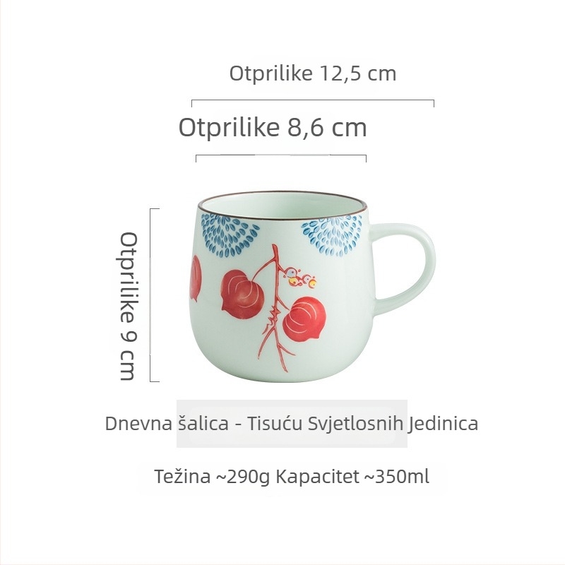 Japanska ručno oslikana šalica za doručak, keramička šalica, okrugla, mikrovalna sigurna, s logotipom