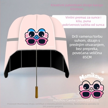 Kišobran s dizajnom kacige, ručno otvaranje i zatvaranje, otporno platno, mogućnost ispisa logotipa, UPF > 50