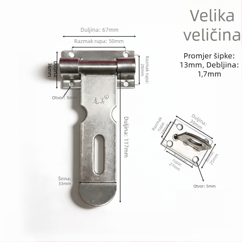 Longmei pločica za zaključavanje od 304 nehrđajućeg čelika, tipa F, elektroplatirana površina, moderan stil