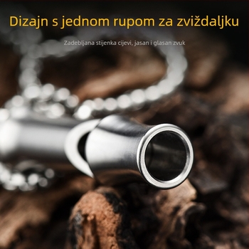 Pioneer EDC zviždaljka od titanijskog legura s mogućnošću prilagođavanja logotipa; pogodna za planinarenje, penjanje i kampiranje
