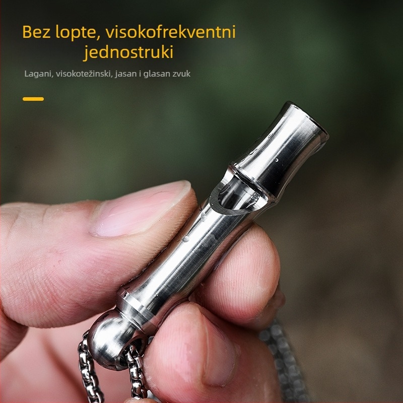 Pioneer EDC zviždaljka od titanijskog legura s mogućnošću prilagođavanja logotipa; pogodna za planinarenje, penjanje i kampiranje