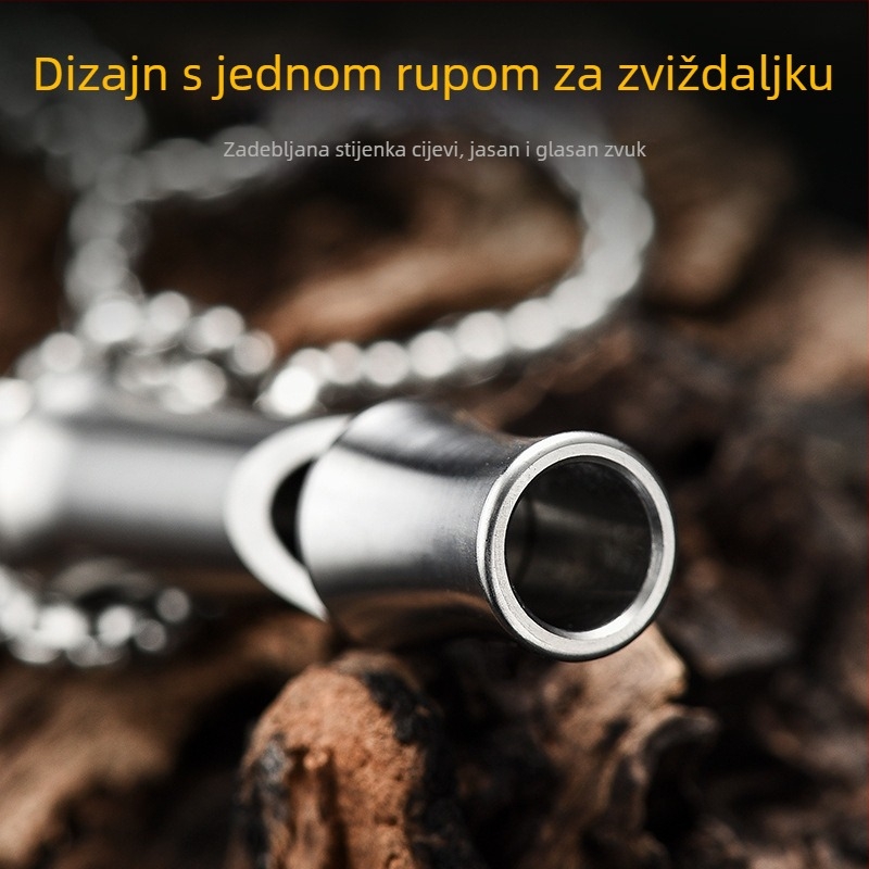Pioneer EDC zviždaljka od titanijskog legura s mogućnošću prilagođavanja logotipa; pogodna za planinarenje, penjanje i kampiranje
