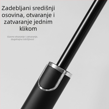 Golf kišobran s UV zaštitom UPF50+, 8 rebara od vlakana, središnji štap od vlakana, drška ABS, poluautomatsko otvaranje i zatvaranje, mogućtis loga