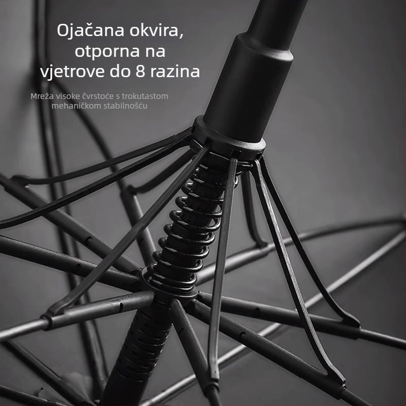 Golf kišobran s UV zaštitom UPF50+, 8 rebara od vlakana, središnji štap od vlakana, drška ABS, poluautomatsko otvaranje i zatvaranje, mogućtis loga