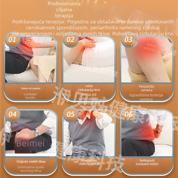 Fizioterapijski uređaj s pulsnim srednofrekventnim masažama za vrat, struk, kukove i noge te cijelo tijelo; punjiv, USB, model HZKJ-908, težina 300 g