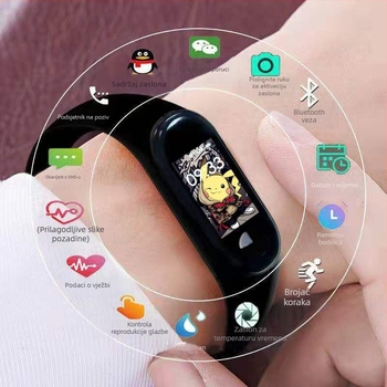 M4 pametna narukvica s vremenskim upozorenjem, alarmom, pedometrom, Bluetooth, Android-kompatibilna, trajanje baterije 7–14 dana