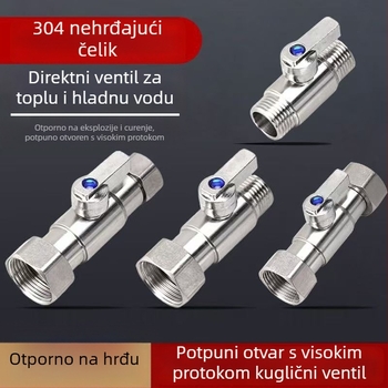 Kuglasta slavina od nehrđajućeg čelika s ravnim protokom, moderan minimalistički dizajn, mogućnost prilagodbe