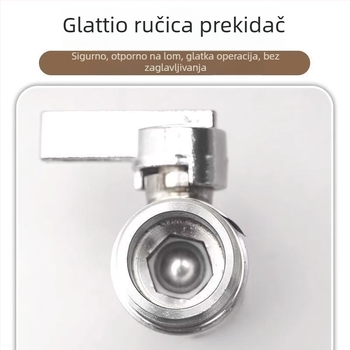 Kuglasta slavina od nehrđajućeg čelika s ravnim protokom, moderan minimalistički dizajn, mogućnost prilagodbe