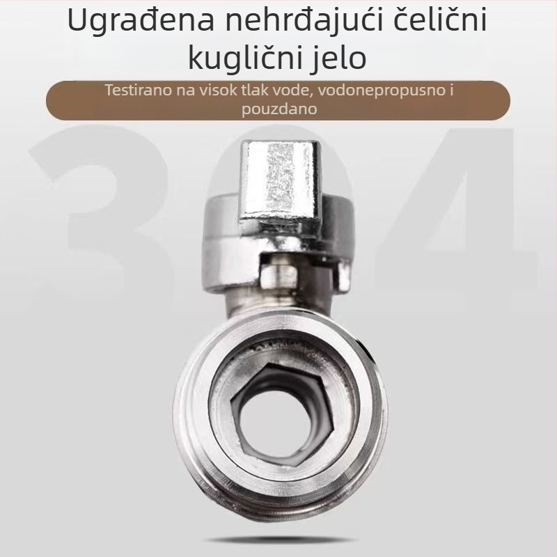 Kuglasta slavina od nehrđajućeg čelika s ravnim protokom, moderan minimalistički dizajn, mogućnost prilagodbe