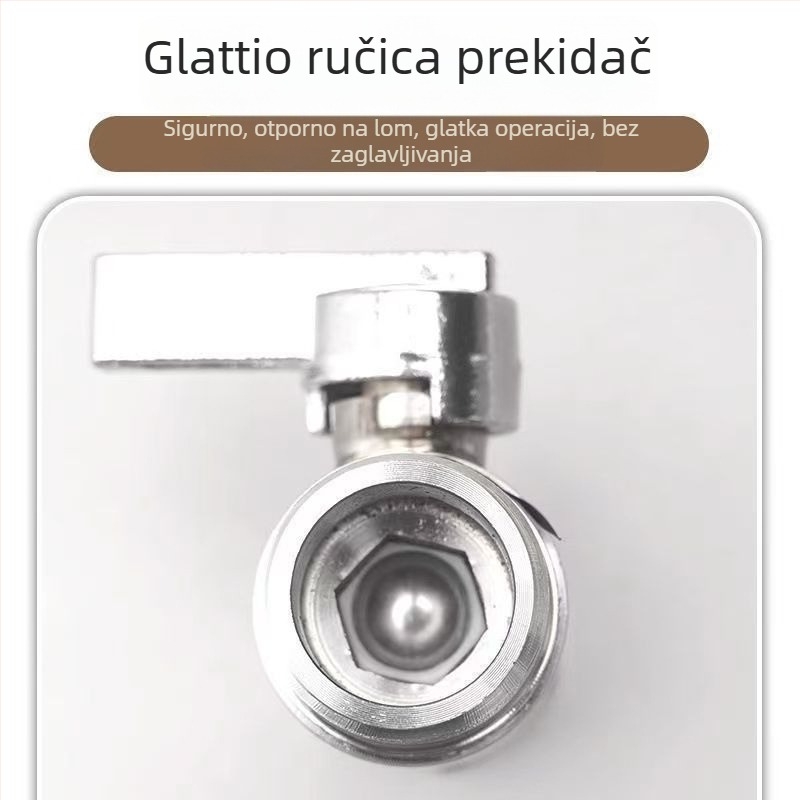 Kuglasta slavina od nehrđajućeg čelika s ravnim protokom, moderan minimalistički dizajn, mogućnost prilagodbe