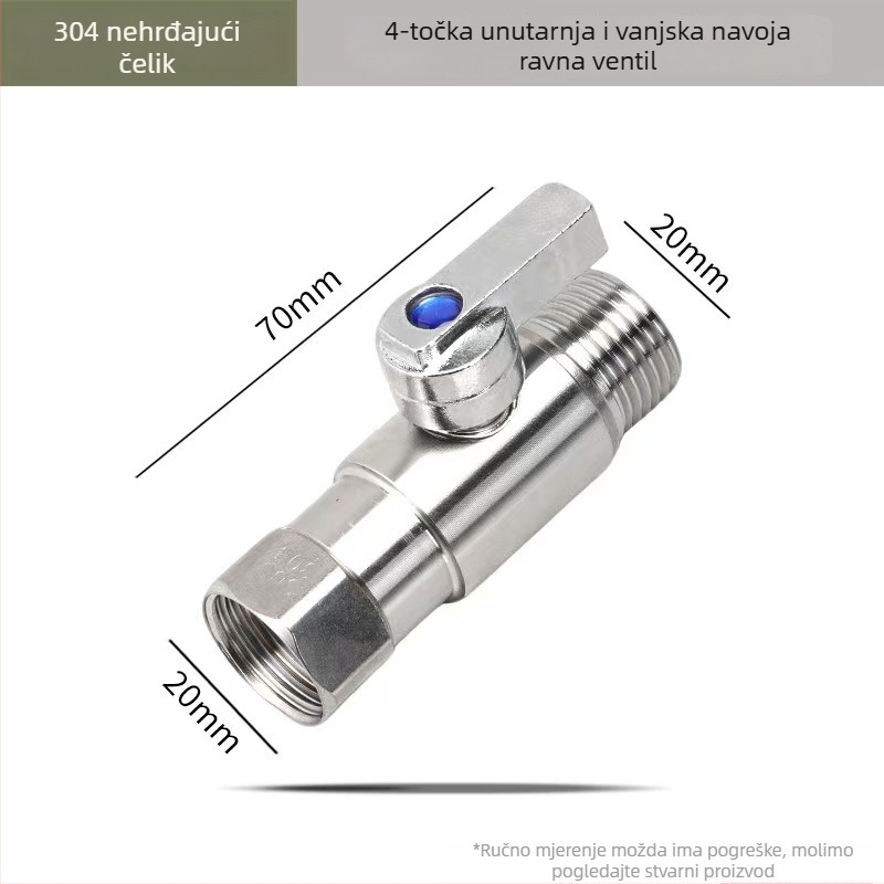 Kuglasta slavina od nehrđajućeg čelika s ravnim protokom, moderan minimalistički dizajn, mogućnost prilagodbe