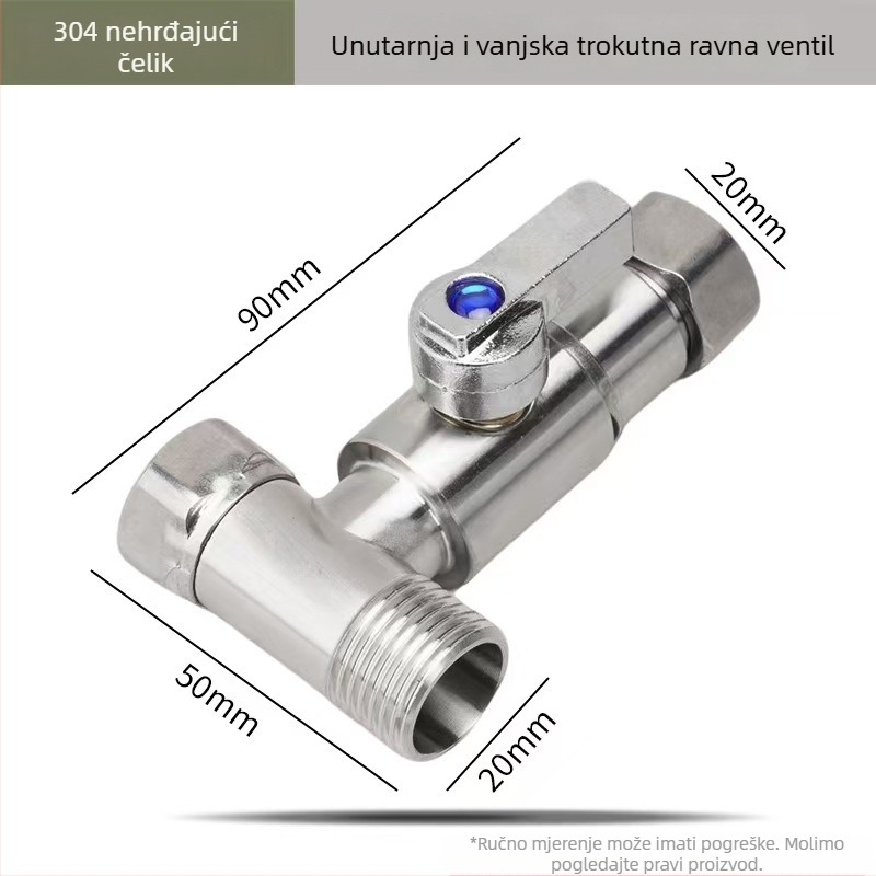 Kuglasta slavina od nehrđajućeg čelika s ravnim protokom, moderan minimalistički dizajn, mogućnost prilagodbe