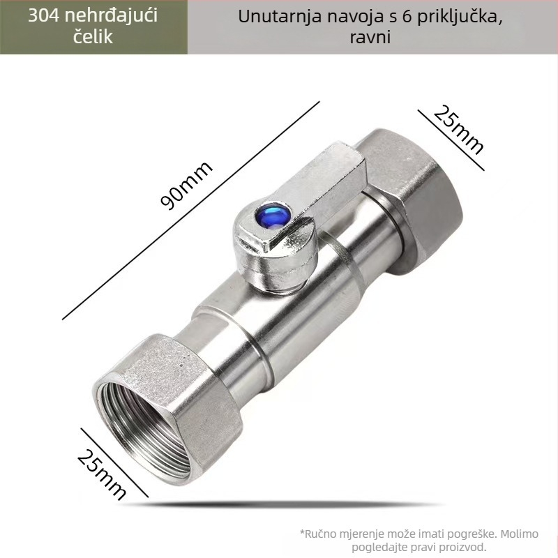 Kuglasta slavina od nehrđajućeg čelika s ravnim protokom, moderan minimalistički dizajn, mogućnost prilagodbe