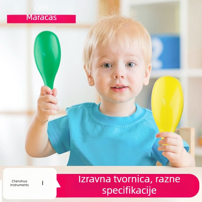 Orffov dječji udarni instrument — plastična ovalna velika pijesak kugla — razvoj vida, hvatanja, osjeta i koordinacije ruke i oka — od 14 godina