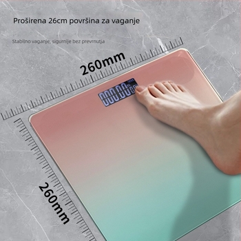 Vaga za težinu – visoko precizna kućna elektronička vaga, kapacitet 180 kg, punjiva, jednostavan dizajn
