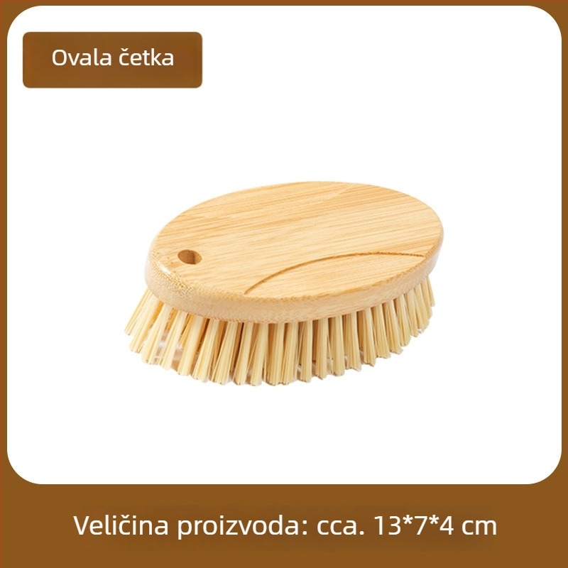 Četka za pranje rublja s dugom drškom, tvrde dlačice, bambus i PET