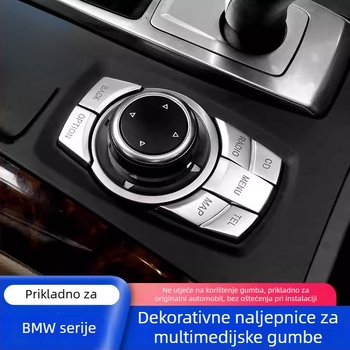 Dekorativna naljepnica za unutarnje gumbe automobila za BMW: kompatibilna s X5/X6 (stara generacija), E90, serije 3 i 5, X1, Z4; marka Yudechi, model 07689