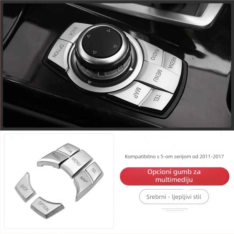 Dekorativna naljepnica za unutarnje gumbe automobila za BMW: kompatibilna s X5/X6 (stara generacija), E90, serije 3 i 5, X1, Z4; marka Yudechi, model 07689