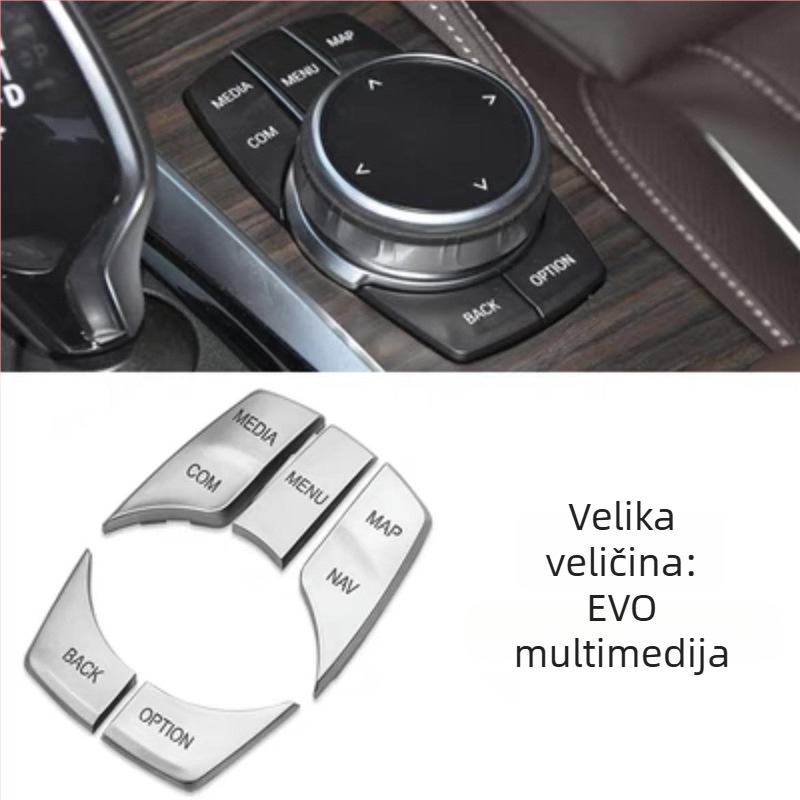 Dekorativna naljepnica za unutarnje gumbe automobila za BMW: kompatibilna s X5/X6 (stara generacija), E90, serije 3 i 5, X1, Z4; marka Yudechi, model 07689