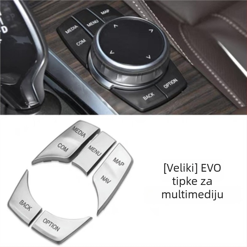 Dekorativna naljepnica za unutarnje gumbe automobila za BMW: kompatibilna s X5/X6 (stara generacija), E90, serije 3 i 5, X1, Z4; marka Yudechi, model 07689