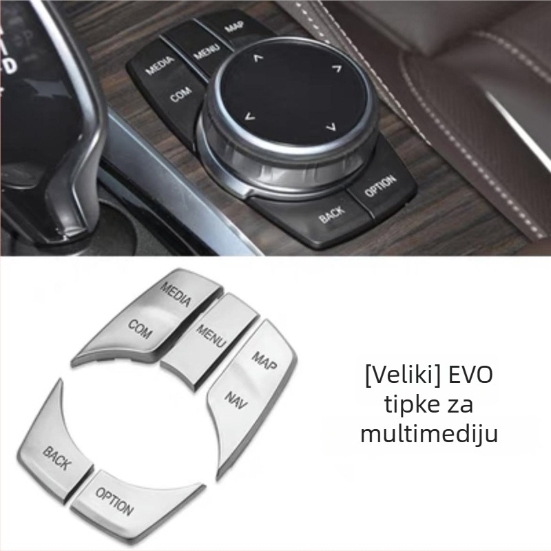Dekorativna naljepnica za unutarnje gumbe automobila za BMW: kompatibilna s X5/X6 (stara generacija), E90, serije 3 i 5, X1, Z4; marka Yudechi, model 07689