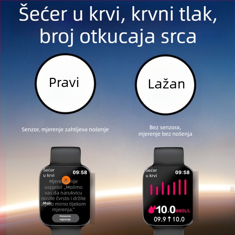 Pametni sat s praćenjem otkucaja srca, mjerenjem krvnog tlaka, zasićenost krvi kisikom, praćenjem sna i Bluetooth pozivi