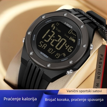X-Geqck elektronički sat s praćenjem sna, brojanje koraka, štoperica, alarm, vodootporan do 50 m