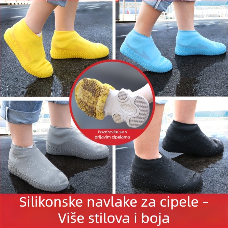 Silikonske navlake za cipele za kišu, vodootporne, debeli, prenosne, za odrasle i djecu, za vanjsku uporabu