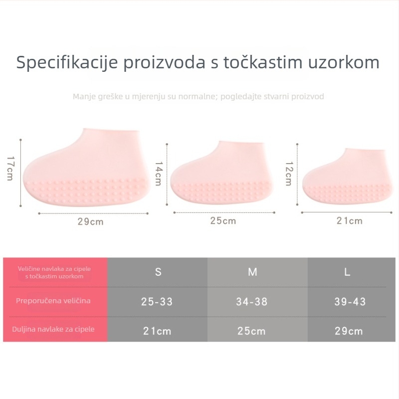 Silikonske navlake za cipele za kišu, vodootporne, debeli, prenosne, za odrasle i djecu, za vanjsku uporabu