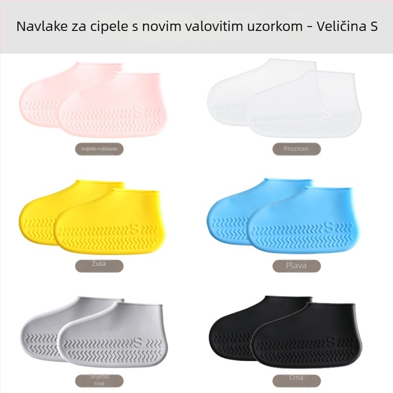 Silikonske navlake za cipele za kišu, vodootporne, debeli, prenosne, za odrasle i djecu, za vanjsku uporabu