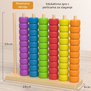 Drvena Montessori edukativna stolna igra za djecu 4–6 godina — zagonetke, razvoj logičkog razmišljanja i interakcija
