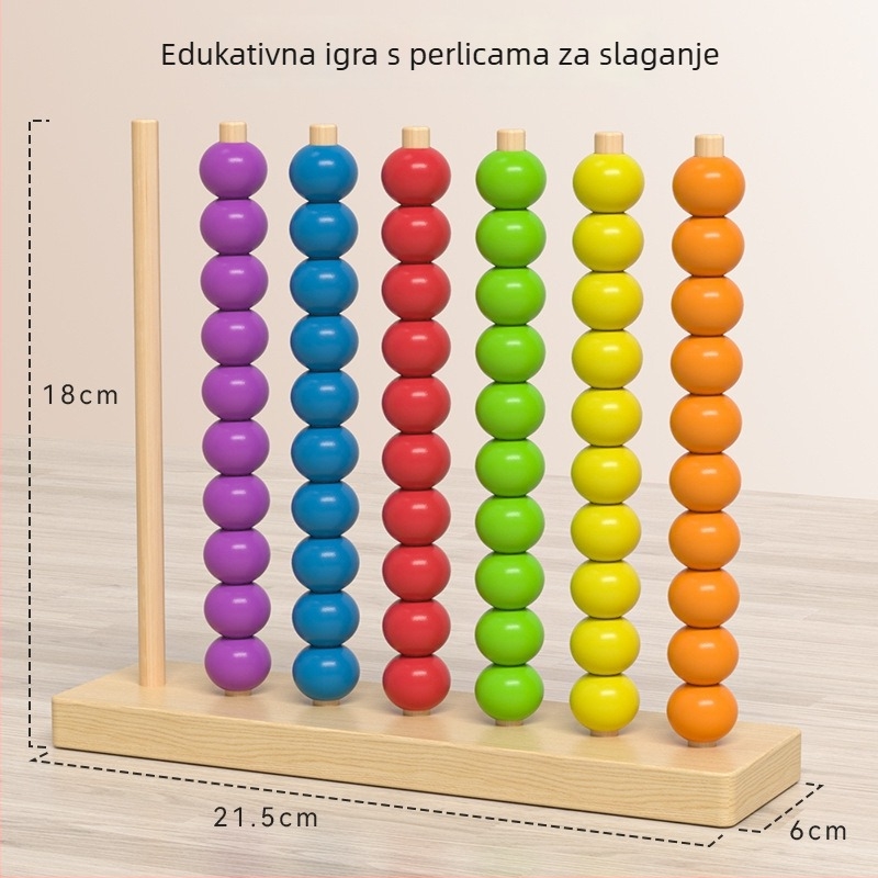 Drvena Montessori edukativna stolna igra za djecu 4–6 godina — zagonetke, razvoj logičkog razmišljanja i interakcija