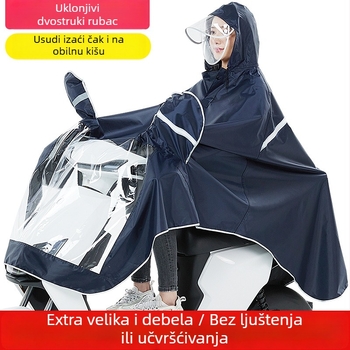 Pončo za motocikle i električno vozilo, dugo, potpuno pokrivanje tijela, Oxford materijal s PVC vodootpornim slojem, za odrasle, za 1 osobu, za vožnju biciklom