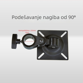 Monitor nosač s jednom glavom za zaslone 12–27 inča; konstrukcija od čelične ploče + aluminijske legure + plastika; uključene vijci