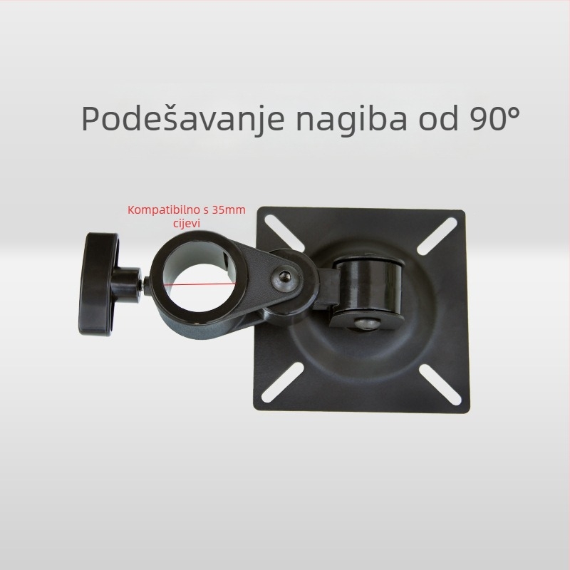Monitor nosač s jednom glavom za zaslone 12–27 inča; konstrukcija od čelične ploče + aluminijske legure + plastika; uključene vijci