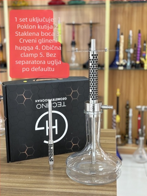 Set šisha od nehrđajućeg čelika, 6-dijelni, prilagodljiv, Hemu smoking set