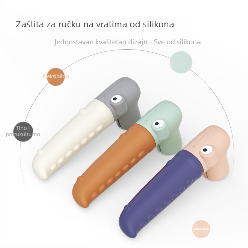 Silikonski zaštitni poklopac za ručicu vrata — nevidljivi amortizer udara, antistatičan, Crocodile model, zidna montaža CT-01, Shield Daddy branda