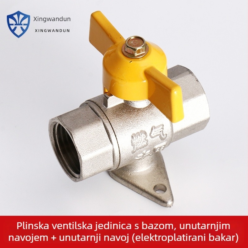 Bakreni kuglasti ventil s vanjskim navojem, moderni minimalistički stil