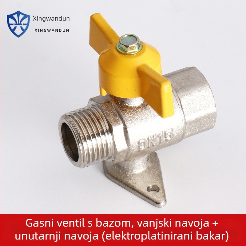 Bakreni kuglasti ventil s vanjskim navojem, moderni minimalistički stil