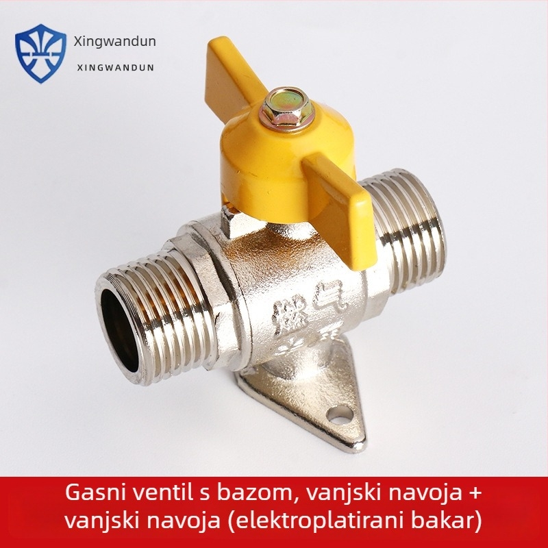 Bakreni kuglasti ventil s vanjskim navojem, moderni minimalistički stil