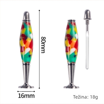Akrilna pres pipe za lulu, 2-u-1 konkavna žlica glava s gravurom, anti-plamenska igla, model 8deco-014-a