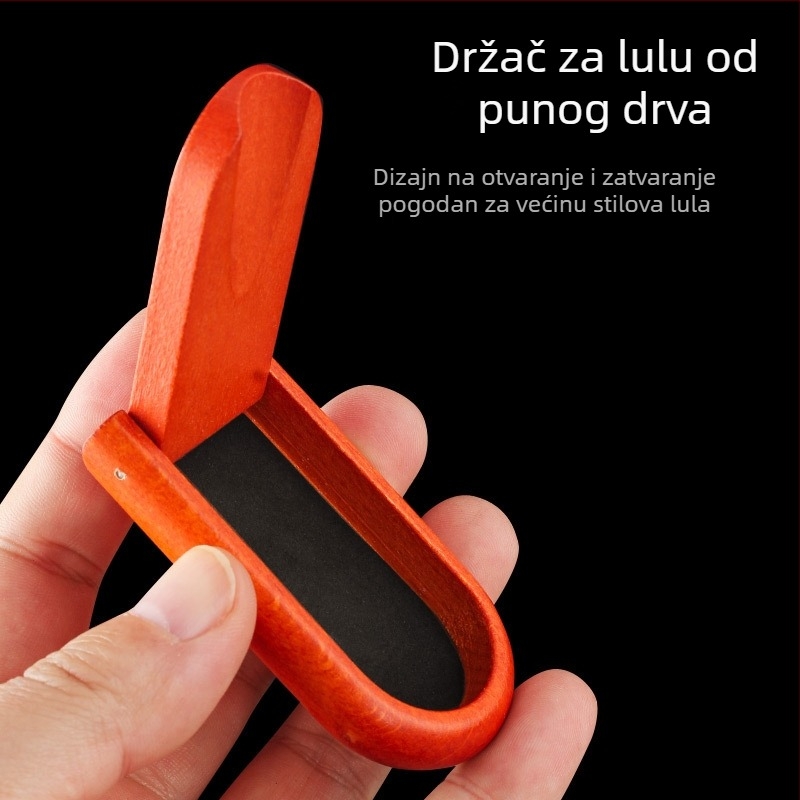 Mahagonij sklapan stalak za lulu, ručno izrađeni masivni drveni držač za jednu lulu, minimalistički dizajn za dom