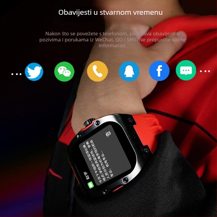AK69 pametni sat za outdoor sportove - 1,95-inčni AMOLED zaslon, praćenje otkucaja srca i razine kisika u krvi, Bluetooth pozivi, baterija 7–14 dana