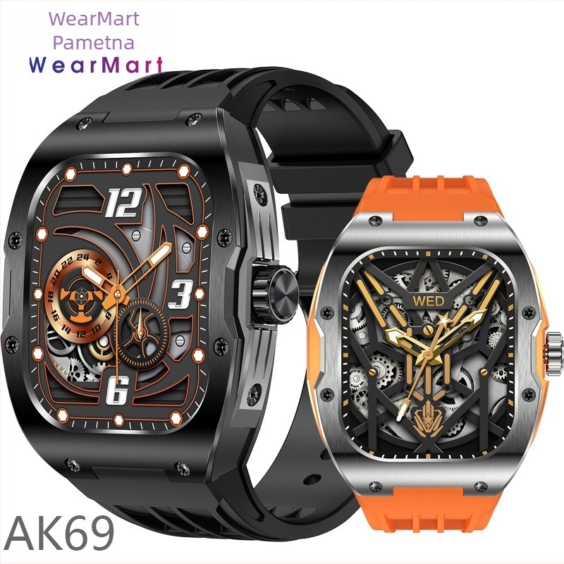 AK69 pametni sat za outdoor sportove - 1,95-inčni AMOLED zaslon, praćenje otkucaja srca i razine kisika u krvi, Bluetooth pozivi, baterija 7–14 dana