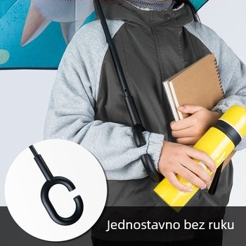 Bear Brother Dječji sigurnosni kišobran s obostranim dvostrukim slojem, 8 rebara, 190T PG tkanina s efektom lotosovog lišća, ručno otvaranje i zatvaranje, prilagodljiv logotip