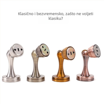Minimalistički zatvarač vrata od cinkove legure, za unutarnje drvene vrata, zidni CT-01 montaža, ručno upravljanje, standardna konstrukcija