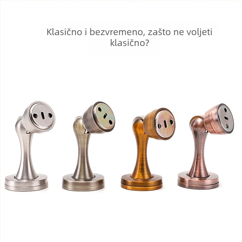 Minimalistički zatvarač vrata od cinkove legure, za unutarnje drvene vrata, zidni CT-01 montaža, ručno upravljanje, standardna konstrukcija