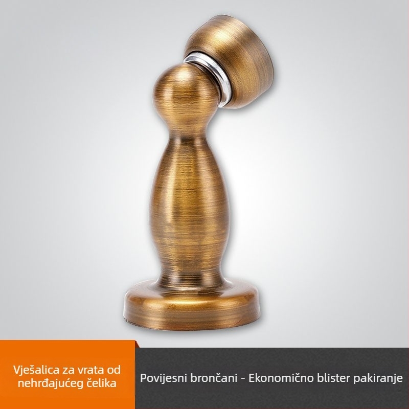 Minimalistički zatvarač vrata od cinkove legure, za unutarnje drvene vrata, zidni CT-01 montaža, ručno upravljanje, standardna konstrukcija