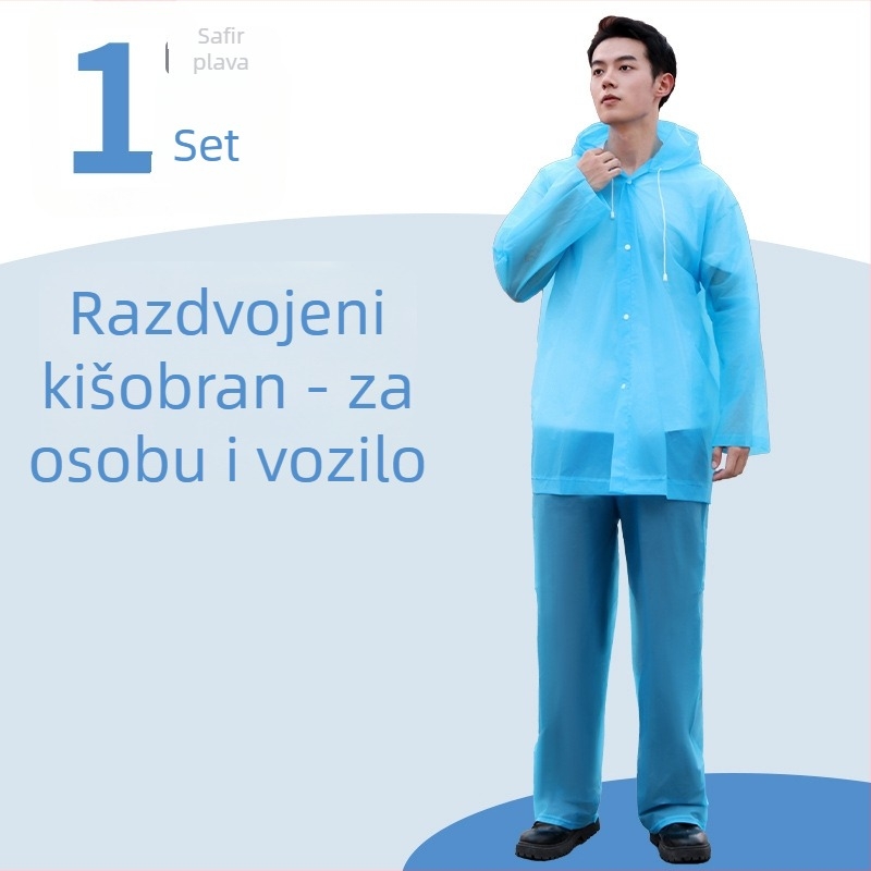 Podijeljeni set kišnog mantila i kišnih hlača, EVA tkanina, debeli, otporan na kišu, za vožnju električnim vozilom